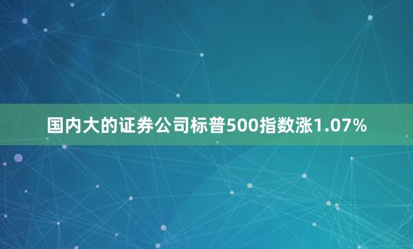 国内大的证券公司标普500指数涨1.07%