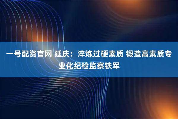 一号配资官网 延庆:淬炼过硬素质 锻造高素质专业化纪检监察铁军
