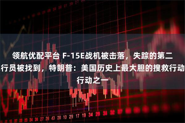 领航优配平台 F-15E战机被击落，失踪的第二名飞行员被找到，特朗普：美国历史上最大胆的搜救行动之一