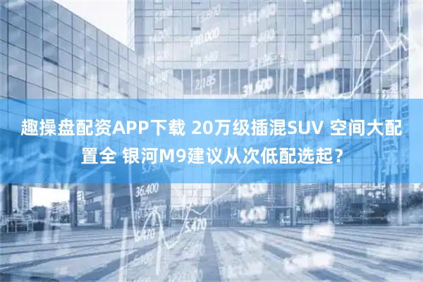 趣操盘配资APP下载 20万级插混SUV 空间大配置全 银河M9建议从次低配选起?